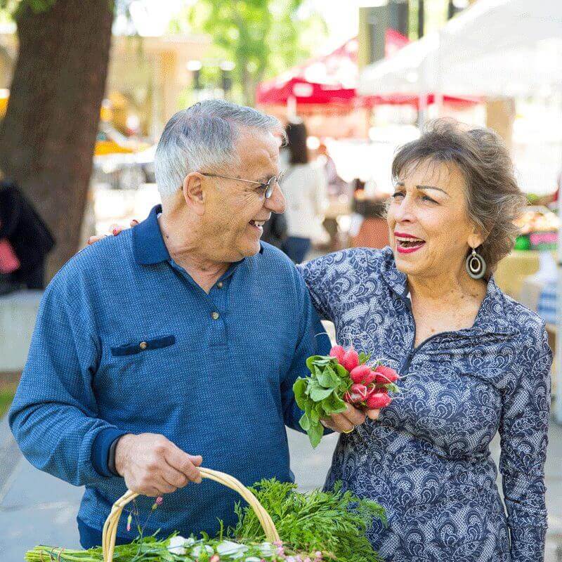 Checking out the farmers market near Concord Community